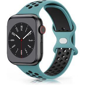 Vancle Silicone Bands Compatible with Apple Watch Band 38mm 40mm 41mm 42mm 44mm 45mm 49mm, Soft Breathable Waterproof Wristbands Straps for iWatch Series Ultra 2 Ultra 9 8 7 6 5 4 3 2 1 SE Women Men