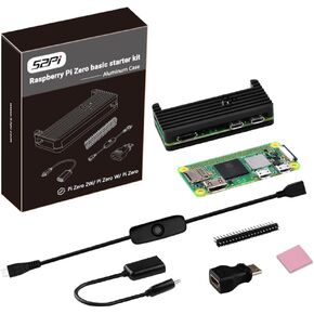 GeeekPi Pi Zero 2 W board with Pi Zero 2 W Case, Copper Heatsink, 20Pin Header, Micro USB to OTG Adapter, Switch Cable and HDMI Adapter
