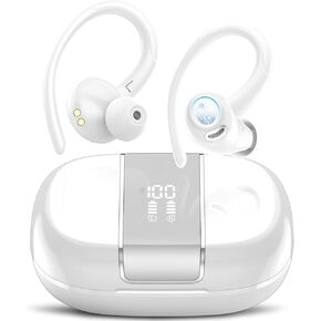 Headphones Wireless Earbuds Sport, Bluetooth 5.3 Ear Buds Over-Ear 3D Stereo Headset with Earhooks, 48H Wireless Earphones with HD Mic, IP7 Waterproof Earbud for Workout/Sports/Running Pink