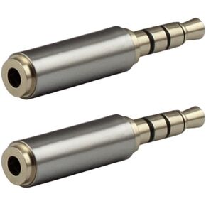CESS 3.5mm (1/8 Inch) 4-Pole Male to 2.5mm Female TRRS Adapter (jcx) (2 Pack)