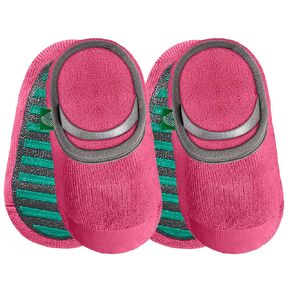 2-Pack: Non-Slip Socks for First Walkers and Toddlers with Rib Arch Support, Stay-On Strap, Easy-On Design (US, Age, 6 Months, 12 Months, Royal Pink)