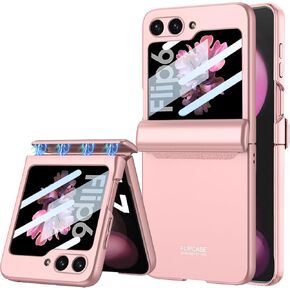 DEMCERT for Samsung Galaxy Z Flip 6 Case Magnetic Hinge Protection Cover with Screen Protector All-Inclusive Shockproof Case for Galaxy Z Flip 6 (Black)
