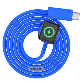 𝟐𝟎𝟐𝟒 New Apple Watch Charger Cable, 1Pack USB C Magnetic iWatch Charger Fast Charging Cord, Portable Wireless Charging Cable Compatible with Apple Watch Series 9/8/7/6/SE/SE2/5/4/3/2/1-3FT-Blue