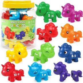 ABC Letters Matching Unicorn Toy Double-Sided Uppercase & Lowercase Alphabet Learning Toys Montessori Sorting Game Preschool Educational Game Set Fine Motor Skill Gifts For Toddlers 3 4 5 Years Old