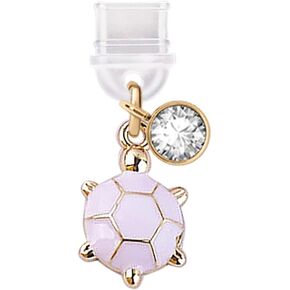 ELISE & FONDA TP371 Type-C USB Charging Port Anti Dust Plug Little Turtle Cell Phone Charm for iPhone 15 and Samsung/OnePlus/Xiaomi/oppo Android Phones (White)