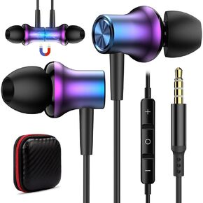 COOYA 3.5mm Headphones for Motorola Moto G Stylus 2024/Power/Play Magnetic in-Ear Wired Earbuds for Samsung A15 A03s A14 S10e HiFi Stereo Earphones with Mic for iPhone 5 6 iPad 9 8 OnePlus Nord N30 LG