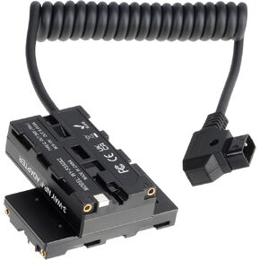 Foto4easy D-tap Connector to Dual-Sided NP-F Dummy Battery Adapter for Camera Monitor,Wireless Transmitter