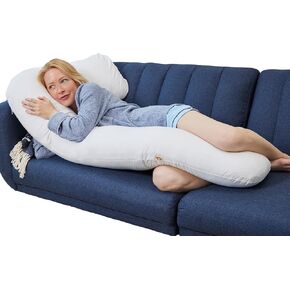 Eli & Elm Ultra Comfort Memory Foam Pregnancy Body Pillow, Unparalleled Comfort for Mom and The Bump with Unique Ergonomic Design