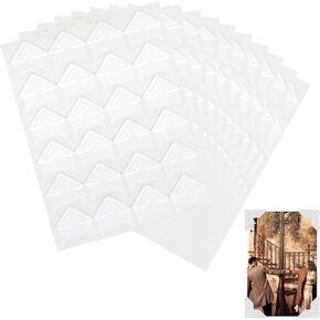 240 Pcs Photo Corners Self Adhesive Picture Corners for Scrapbooking, White Photo Corner Stickers, Photo Mounting Corners for DIY Scrapbook, Photo Album, Journal, 10 Sheets