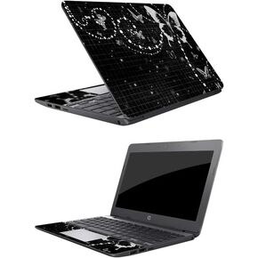 MightySkins Skin Compatible with HP Chromebook 11 (2018) 11.6" - Abstract Black | Protective, Durable, and Unique Vinyl Decal wrap Cover | Easy to Apply, Remove, and Change Styles | Made in The USA