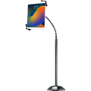 Pedestal Stand Holder - CTA Pedestal Stand with Roll Holder for Tablet for iPad 7th/ 8th/ 9th Gen 10.2", iPad Air Gen 4, iPad mini 5, iPad Pro 12.9", Surface Pro 4, & Other 7-13" Tablets (PAD-TSBU)
