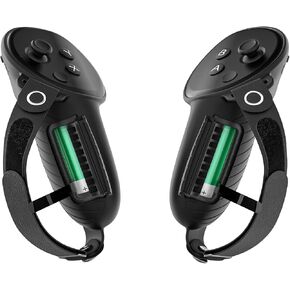 LICHIFIT Handle Grips Cover with Hand Strap for Meta Quest 3 Controller Soft Silicone Controller Protective Sleeve Cover Skin + Replacement Battery Cover for Oculus Quest 3