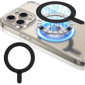 MagSafe Sticker Magnet Adapter Ring - Universal Magnetic Conversion Kit for iPhone, Samsung, Pixel, Kindle (1 Pack, Black)