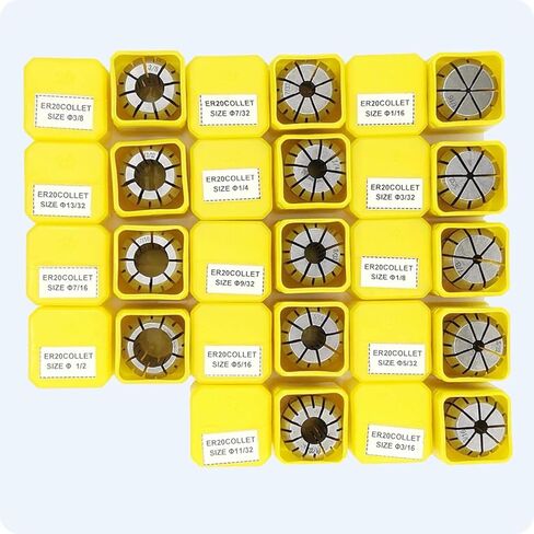 14 قطعة ER20 مجموعة أسطوانة معدنية، 1/16 بوصة، 3/32 بوصة، 1/8 بوصة، 5/32 بوصة، 3/16 بوصة، 7/32 بوصة، 1/4 بوصة، 9/32 بوصة، 5/16 بوصة ، 11/32 بوصة، 3/8 بوصة، 13/32 بوصة، 7/16 بوصة، 1/2 بوصة أطواق نقش العمل لأداة مخرطة الطحن باستخدام الحاسب الآلي، ظرف كوليت  in Kuwait