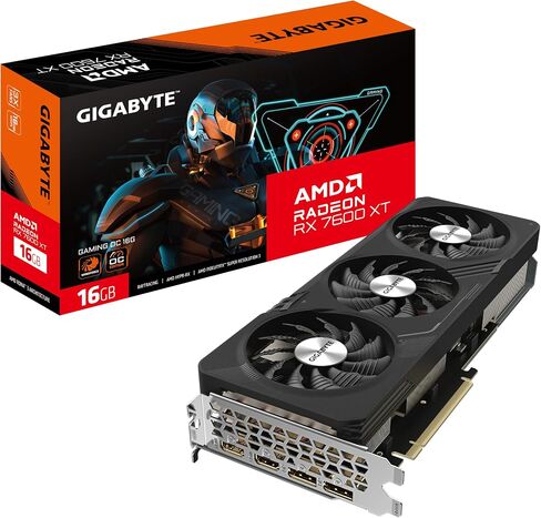 بطاقة رسومات Gigabyte Radeon RX 7600 XT GAMING OC سعة 16 جيجابايت - 2810 ميجاهرتز كور، 16 جيجابايت GDDR6 18000 ميجاهرتز 128 بت ذاكرة، PCI-E 4.0، 2X DP 1.4، 2X HDMI 2.1a، بنية RDNA، اندماج RGB، GV-R76XTGAMING OC-16GD in Saudi Arabia
