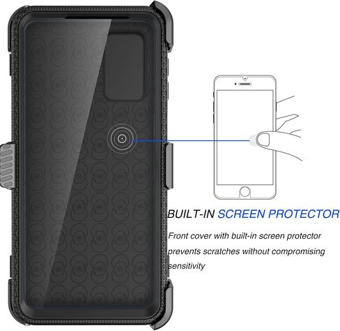 Tekcoo Holster Clip for Galaxy A32 5G Case [Tshell] Shock Absorbing [Built-in Screen] [Kickstand Locking Belt] Carrying Secure Swivel Defender Full Body Cover for Samsung Galaxy A32 5G Black in Saudi Arabia