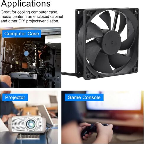 2PCS 12025 Fan 120x120x25mm DC 5V 120mm x 25mm USB Brushless Cooling PC Fan, Replacement Ball Bearing 120mm Fan for Cooling DIY PC Computer Case Fan - USB in Kuwait