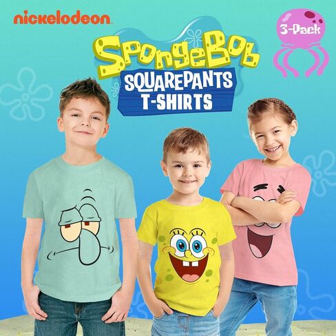 تي شيرت برسومات سبونج بوب سكوير بانتس (مجموعات) ملابس باتريك ستار سكويدوارد بلانكتون غاري للأطفال الصغار/أعياد الميلاد للأطفال in Kuwait