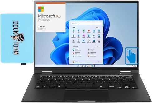 LG Gram Home & Business 2-in-1 Laptop (Intel Ultra 7-155H 16-Core, 32GB LPDDR5X 6400MHz RAM, 1TB SSD, Intel Arc, 14.0" 60 Hz Touch Win 11 Home) with Microsoft 365 Personal, Dockztorm Hub in Saudi Arabia