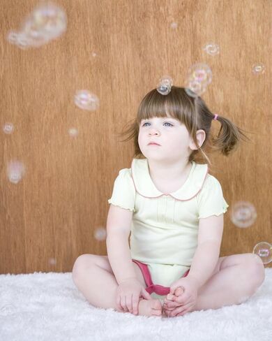بدلة/رومبير بأكمام قصيرة منتفخة من Babysoy in Kuwait
