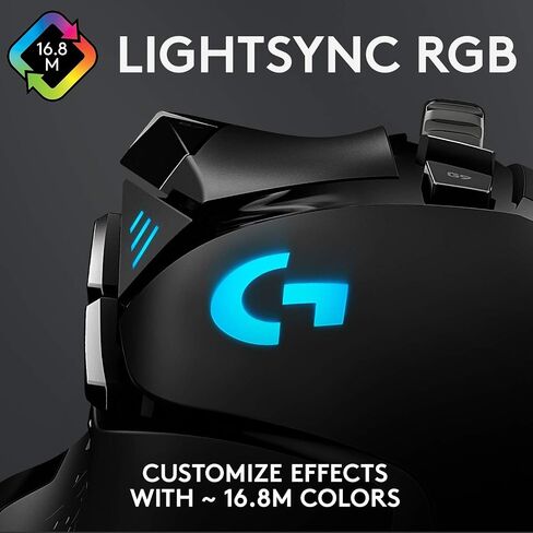 Logitech G502 SE HERO High Performance RGB Wired Gaming Mouse, HERO 16K Sensor, 11 Programmable Buttons, Adjustable Weights, LIGHTSYNC RGB, Onboard Memory, Tilt Wheel, Black, includes Cloth in Saudi Arabia
