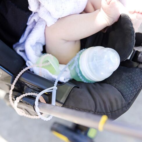 Olababy Silicone Strap for Baby Toys, Pacifiers, Teethers, Sippy Cups, Bottles w Handles, Feeding Spoons, High Chairs, Strollers, Car Seats and Travel Essentials (2 Straps, Kiwi) in Saudi Arabia