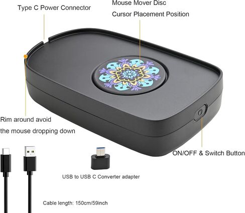Undetectable Mouse Mover, USB Mouse Jiggler Automatic Shaker, On/Off Switch, Prevents Sleep Mode Keeps Computer Active Driver-Free for Laptop Desktop (Purple Jacaranda) in Saudi Arabia
