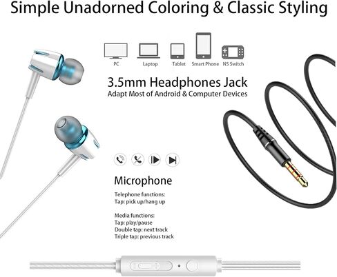 Teens Wired Earbuds with Case, 3.5mm Headphones for School, Beach Blue | GOGOSINIS Wired Student Earbuds, with Carabiner Clip to Attach on School Backpack, Small Eartips, for PC and Tablets in Saudi Arabia