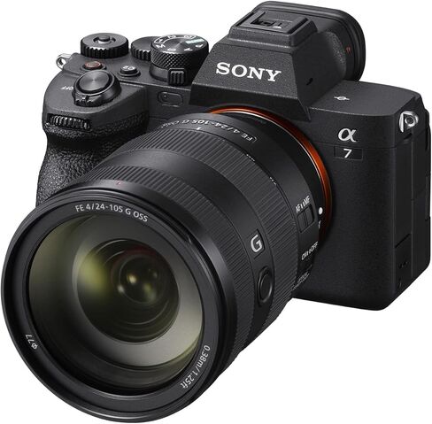 هيكل كاميرا Sony a7 IV بدون مرآة بإطار كامل مع طقم عدسات FE 24-105 مم F4 G OSS + 28-70 مم F3.5-5.6 ILCE-7M4K/B + حزمة SEL24105G مع حقيبة ظهر Deco Gear + Monopod + بطارية إضافية، LED وملحقات in Saudi Arabia