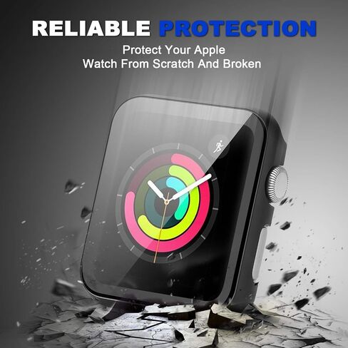 fohuas Compatible Apple Watch Case with Screen Protector, plating metal HD Clear case Air Bubble Free iWatch Protector Cover Hard PC Ultra-Thin Plating Bumper (Rose Gold, Series 3 2 1 42mm) in Saudi Arabia
