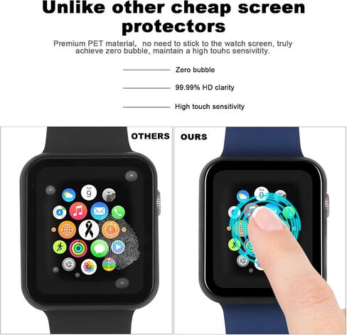 fohuas Compatible Apple Watch Case with Screen Protector, plating metal HD Clear case Air Bubble Free iWatch Protector Cover Hard PC Ultra-Thin Plating Bumper (Rose Gold, Series 3 2 1 42mm) in Saudi Arabia