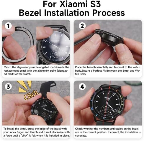 حافظة واقية لساعة Xiaomi S3 متوافقة مع ساعة Xiaomi S3، حافظة خفيفة الوزن من البولي كربونات + غطاء معدني زجاجي مقاوم للخدش والصدمات، ليس من السهل تقشيرها (حواف سوداء وأخضر وفضي) in Kuwait