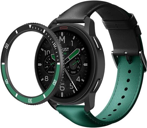 حافظة واقية لساعة Xiaomi S3 متوافقة مع ساعة Xiaomi S3، حافظة خفيفة الوزن من البولي كربونات + غطاء معدني زجاجي مقاوم للخدش والصدمات، ليس من السهل تقشيرها (حواف سوداء وأخضر وفضي) in Kuwait