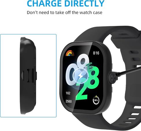 حافظة مكونة من قطعتين لساعة Redmi Watch 4، غطاء صلب من البولي كربونات عالي الدقة وواقي شاشة مقوى فائق النحافة ومضاد للخدش وتغطية كاملة لساعة Redmi Watch 4 الذكية، أسود in Kuwait