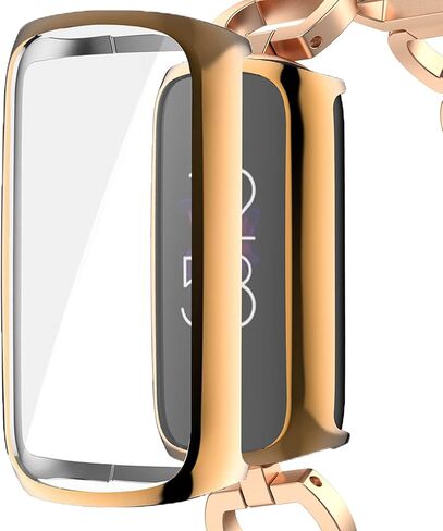 حافظة فضية لحماية الشاشة من Fitbit Luxe متوافقة مع NINKI، غطاء حماية كامل من مادة TPU الناعمة من أجل Fitbit Luxe/Fitbit Luxe إصدار خاص لملحقات الساعة الذكية لتتبع اللياقة البدنية (فضي) in Kuwait