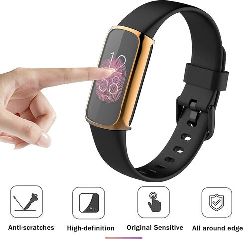 حافظة فضية لحماية الشاشة من Fitbit Luxe متوافقة مع NINKI، غطاء حماية كامل من مادة TPU الناعمة من أجل Fitbit Luxe/Fitbit Luxe إصدار خاص لملحقات الساعة الذكية لتتبع اللياقة البدنية (فضي) in Kuwait