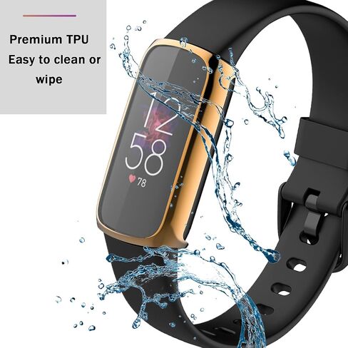 حافظة فضية لحماية الشاشة من Fitbit Luxe متوافقة مع NINKI، غطاء حماية كامل من مادة TPU الناعمة من أجل Fitbit Luxe/Fitbit Luxe إصدار خاص لملحقات الساعة الذكية لتتبع اللياقة البدنية (فضي) in Kuwait