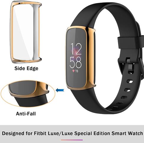 حافظة فضية لحماية الشاشة من Fitbit Luxe متوافقة مع NINKI، غطاء حماية كامل من مادة TPU الناعمة من أجل Fitbit Luxe/Fitbit Luxe إصدار خاص لملحقات الساعة الذكية لتتبع اللياقة البدنية (فضي) in Kuwait
