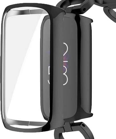 NINKI Compatible Fitbit Luxe Screen Protector Silver Case,Full Coverage Soft TPU Cover Protector Bumper Case for Fitbit Luxe/Fitbit Luxe Special Edition Fitness Tracker SmartWatch Accessories(Silver) in Saudi Arabia