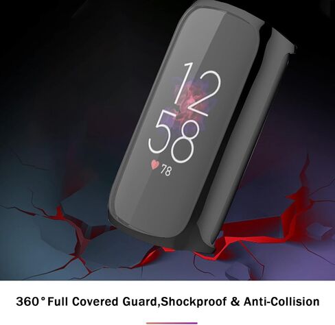 NINKI Compatible Fitbit Luxe Screen Protector Silver Case,Full Coverage Soft TPU Cover Protector Bumper Case for Fitbit Luxe/Fitbit Luxe Special Edition Fitness Tracker SmartWatch Accessories(Silver) in Saudi Arabia