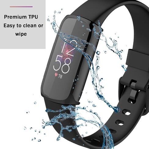 NINKI Compatible Fitbit Luxe Screen Protector Silver Case,Full Coverage Soft TPU Cover Protector Bumper Case for Fitbit Luxe/Fitbit Luxe Special Edition Fitness Tracker SmartWatch Accessories(Silver) in Saudi Arabia