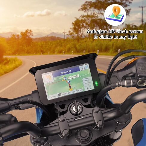 مسجل كاميرا دراجة نارية PARKVISION - 5 بوصة مقاوم للماء للدراجات النارية Carplay Android Auto - كاميرا تسجيل عالية الدقة 1080 بكسل - شاشة لمس IPS محمولة - تسجيل حلقة G-Sensor بسعة 64 جيجابايت in Kuwait