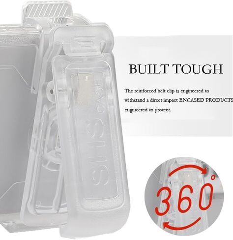 CCSamll for iPhone 15 Pro Max Case Crystal Clear with Belt Clip Holster, [Not Yellowing] [Military Drop Protection] Shockproof with 360°Rotating Kickstand for iPhone 15 Pro Max BLF Transparent in Kuwait