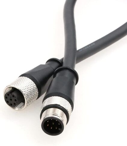 Industrial M12 8 Pin Male to Female Aviation Sensor Connector Waterproof M12 A Code Shielded Signal Cable (10M/32.8ft) in Kuwait