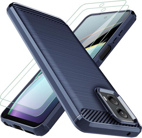 حافظة لهاتف Moto G-5G 2024: مع قطعتين واقي شاشة مرن ممتص للصدمات من مطاط TPU لهاتف Motorola Moto G 5G 2024 غطاء هاتف (أسود) in Kuwait