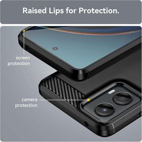 حافظة لهاتف Moto G-5G 2024: مع قطعتين واقي شاشة مرن ممتص للصدمات من مطاط TPU لهاتف Motorola Moto G 5G 2024 غطاء هاتف (أسود) in Kuwait