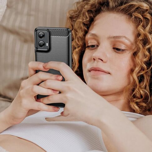 حافظة لهاتف Moto G-5G 2024: مع قطعتين واقي شاشة مرن ممتص للصدمات من مطاط TPU لهاتف Motorola Moto G 5G 2024 غطاء هاتف (أسود) in Kuwait