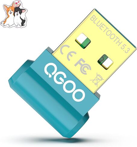 محول بلوتوث USB للكمبيوتر الشخصي - QGOO Bluetooth Dongle 5.3 EDR، مستقبل بلوتوث لاسلكي للكمبيوتر المكتبي والكمبيوتر المحمول بلوتوث Windows 8.1/10/11 (أخضر-043) in Saudi Arabia