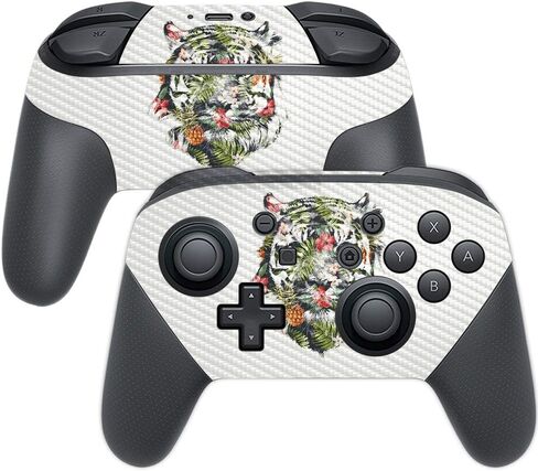 MightySkins Carbon Fiber Skin for Nintendo Switch Pro Controller - Coral Garden | Protective, Durable Textured Carbon Fiber Finish | Easy to Apply, Remove, and Change Styles | Made in The USA in Saudi Arabia