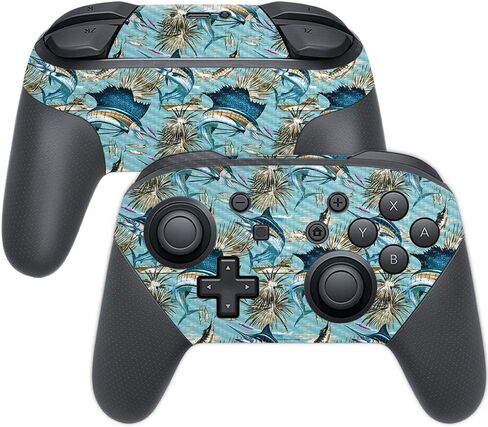 MightySkins Carbon Fiber Skin for Nintendo Switch Pro Controller - Coral Garden | Protective, Durable Textured Carbon Fiber Finish | Easy to Apply, Remove, and Change Styles | Made in The USA in Saudi Arabia